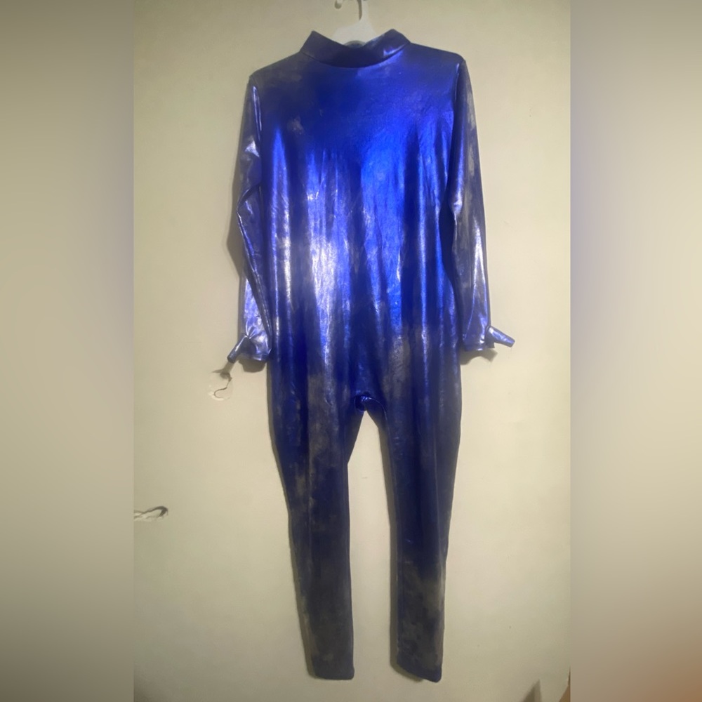 Unknown unisex catsuit blue with silver preowned sz 2xl